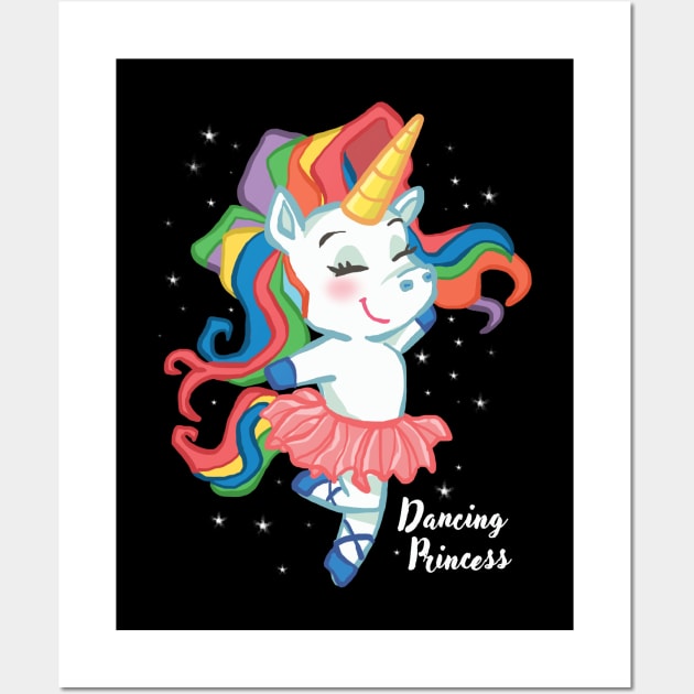 Girl Ballerina SHIRT Unicorn ballet dancing Kids Gift Wall Art by ELFEINHALB